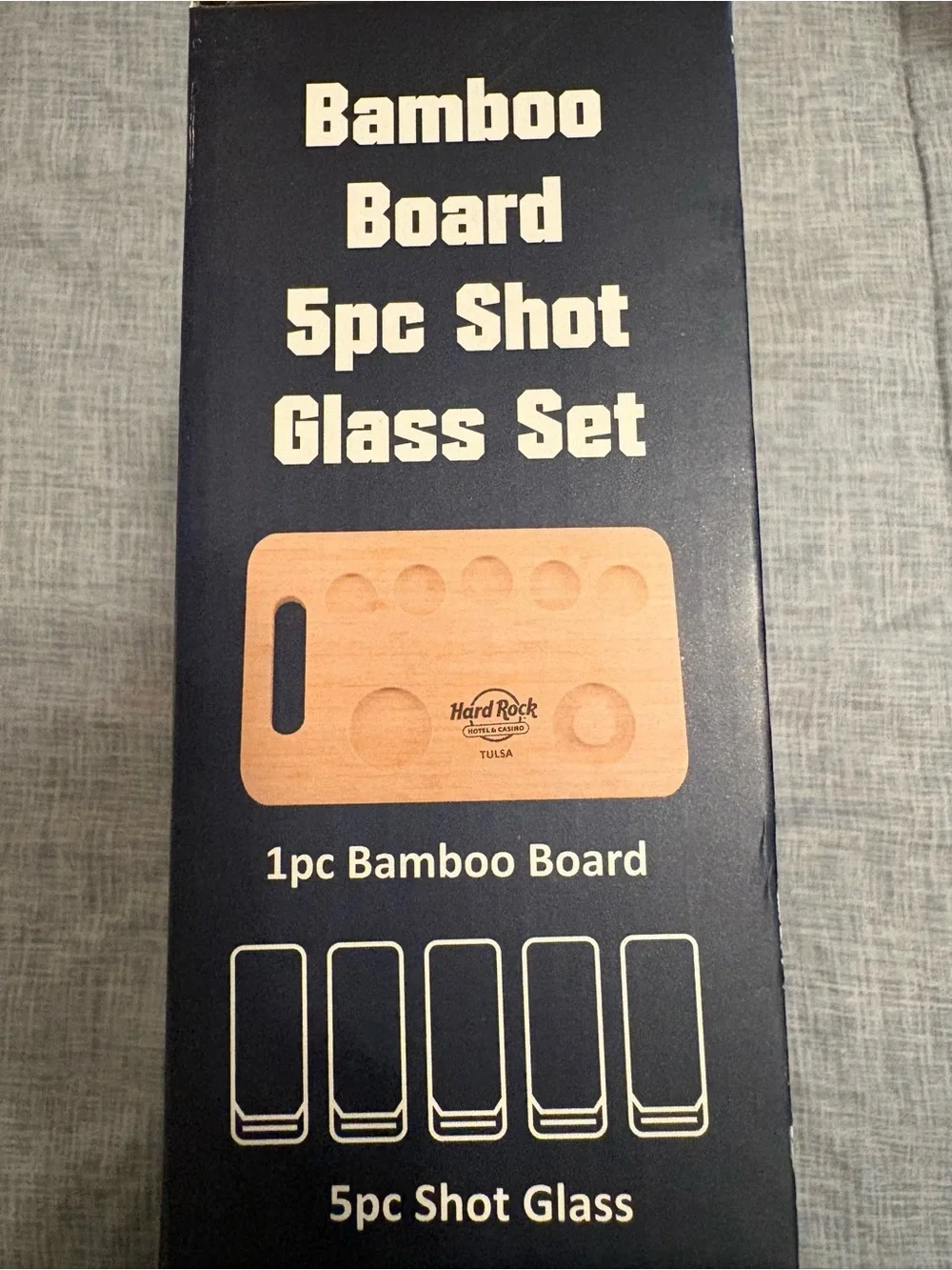 Hard Rock Cafe Bamboo Shot Glass Set with Natural Wood and Clear Glass